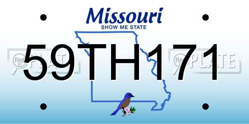 59TH171 Missouri License Plate