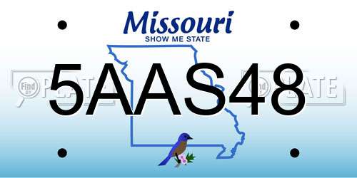 5AAS48 Missouri License Plate