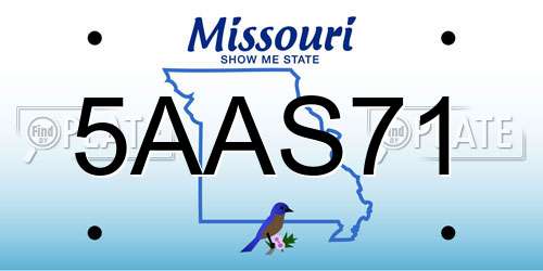 5AAS71 Missouri License Plate