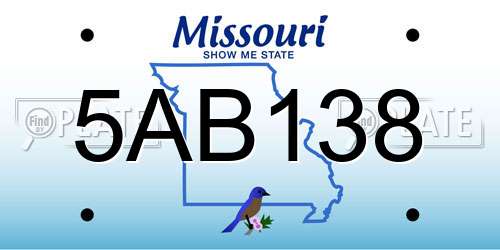 5AB138 Missouri License Plate