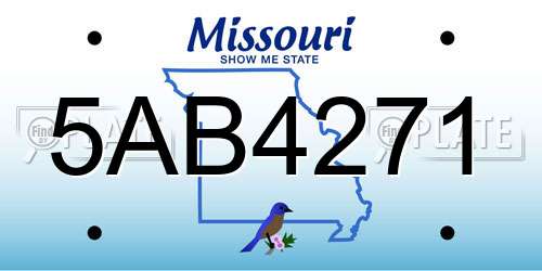 5AB4271 Missouri License Plate