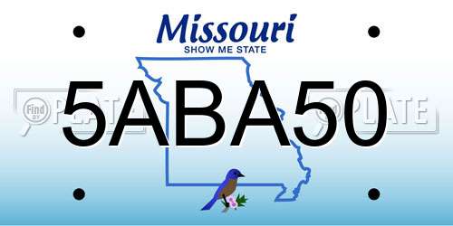 5ABA50 Missouri License Plate