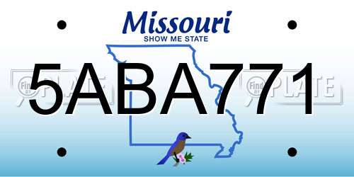 5ABA771 Missouri License Plate