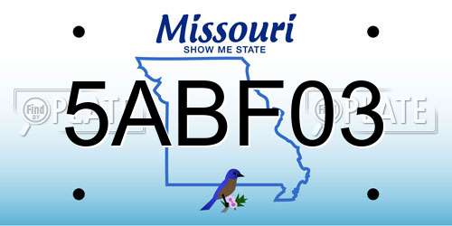 5ABF03 Missouri License Plate