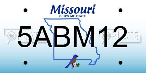 5ABM12 Missouri License Plate