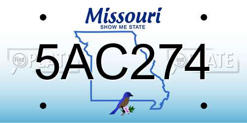 5AC274 Missouri License Plate