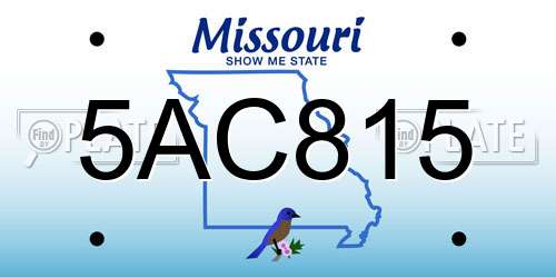 5AC815 Missouri License Plate
