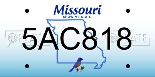 5AC818 Missouri License Plate