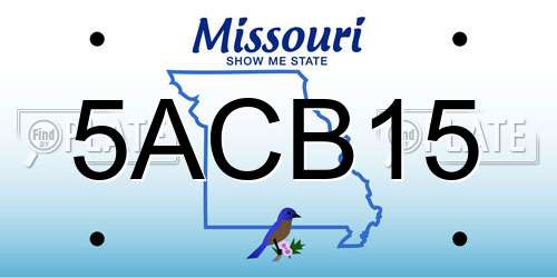 5ACB15 Missouri License Plate