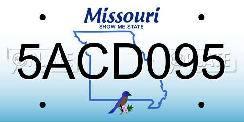 5ACD095 Missouri License Plate