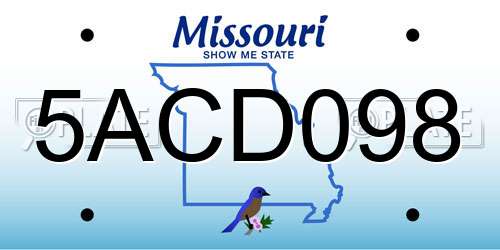 5ACD098 Missouri License Plate
