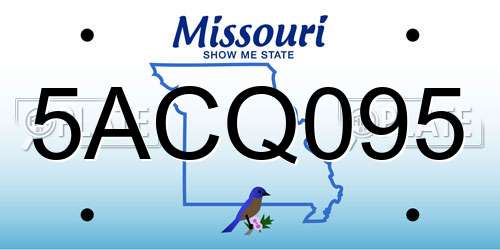 5ACQ095 Missouri License Plate