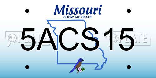 5ACS15 Missouri License Plate