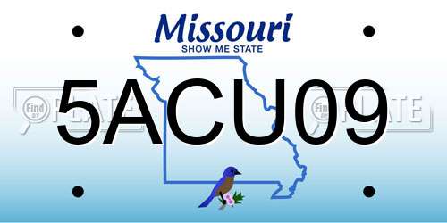 5ACU09 Missouri License Plate