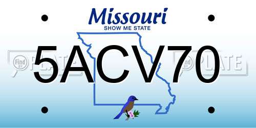 5ACV70 Missouri License Plate
