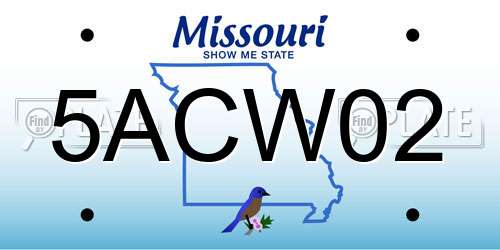 5ACW02 Missouri License Plate