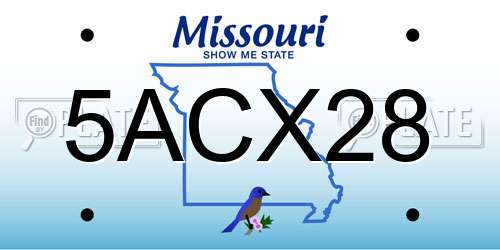 5ACX28 Missouri License Plate