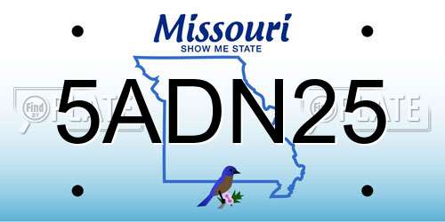 5ADN25 Missouri License Plate