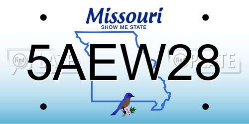 5AEW28 Missouri License Plate