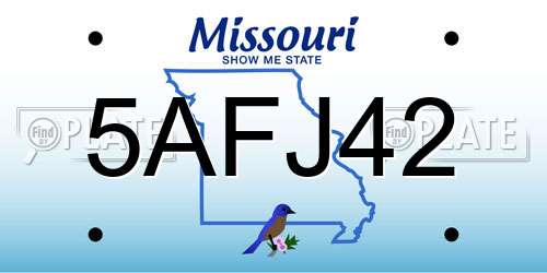 5AFJ42 Missouri License Plate
