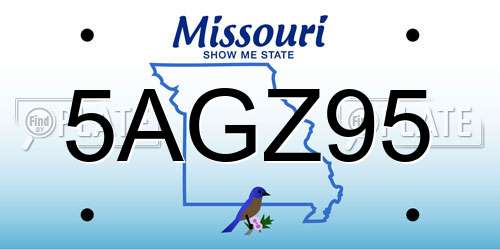 5AGZ95 Missouri License Plate