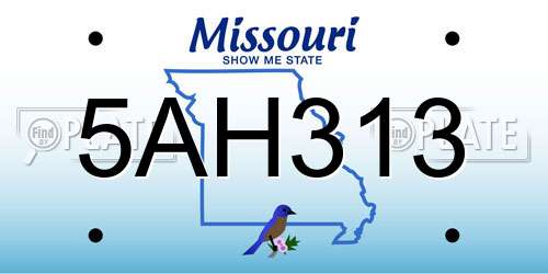 5AH313 Missouri License Plate
