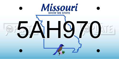 5AH970 Missouri License Plate