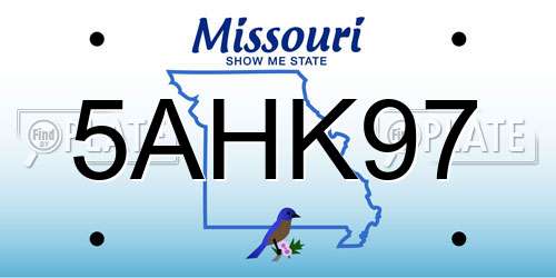 5AHK97 Missouri License Plate
