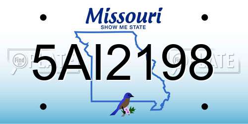 5AI2198 Missouri License Plate