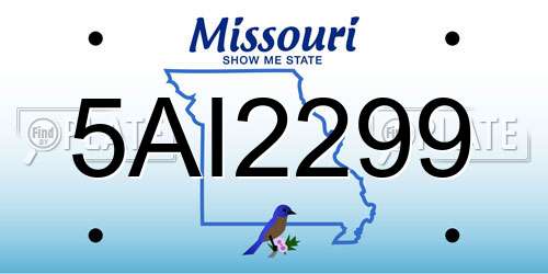 5AI2299 Missouri License Plate