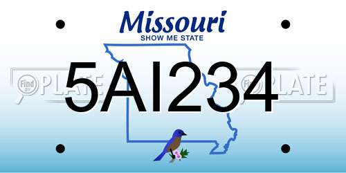 5AI234 Missouri License Plate