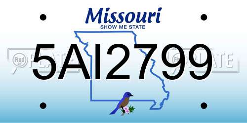 5AI2799 Missouri License Plate