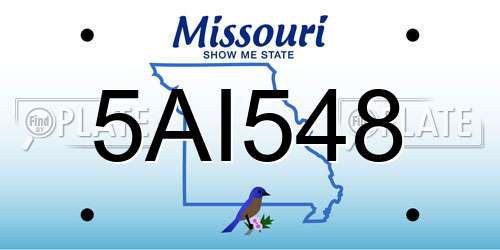 5AI548 Missouri License Plate