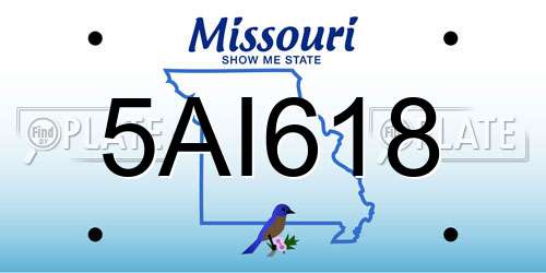 5AI618 Missouri License Plate