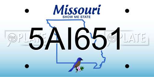 5AI651 Missouri License Plate