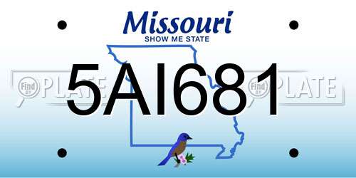 5AI681 Missouri License Plate
