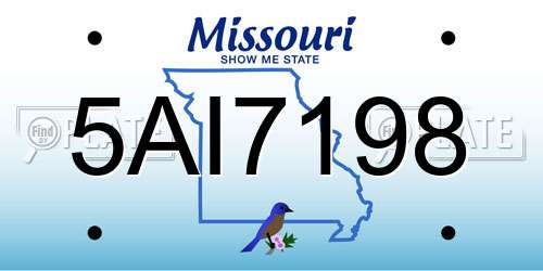 5AI7198 Missouri License Plate