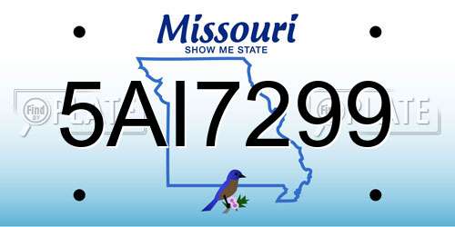 5AI7299 Missouri License Plate