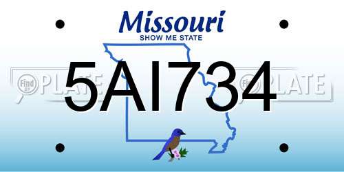 5AI734 Missouri License Plate