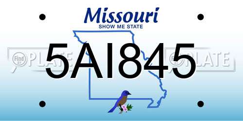 5AI845 Missouri License Plate