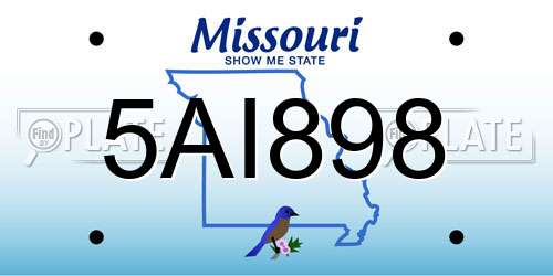 5AI898 Missouri License Plate