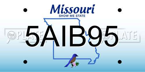 5AIB95 Missouri License Plate
