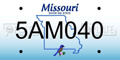 5AM040 Missouri License Plate