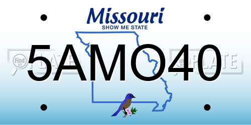 5AMO40 Missouri License Plate