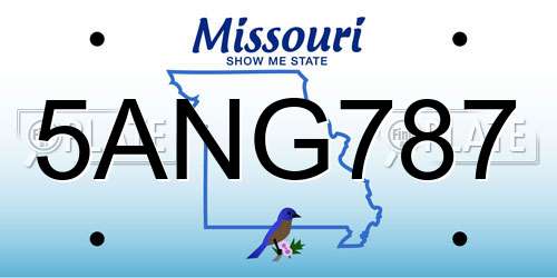 5ANG787 Missouri License Plate