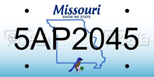 5AP2045 Missouri License Plate