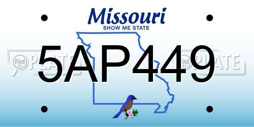 5AP449 Missouri License Plate