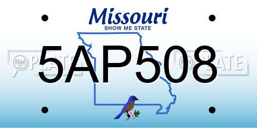 5AP508 Missouri License Plate
