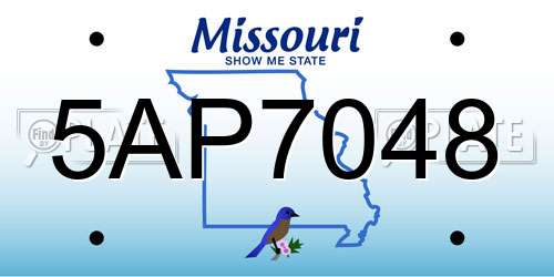 5AP7048 Missouri License Plate