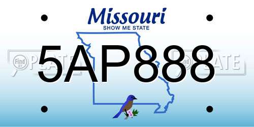5AP888 Missouri License Plate